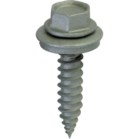 Teks Wood Screw, #12, 1, Zinc Steel Hex Drive, 80 PK 21412